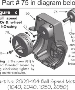 Newgy Spare Part 2000-184 Ball Speed Motor w/ Brass Shaft
