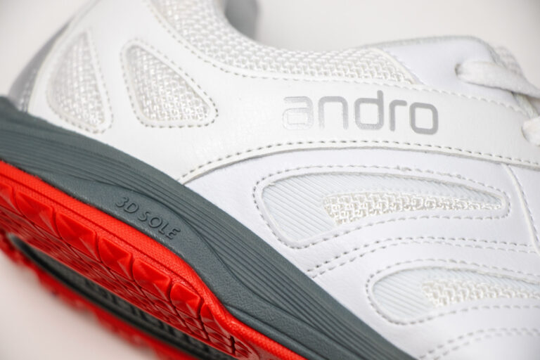 Andro Shuffle Step 2, Table Tennis Shoes - White/Red - Image 5