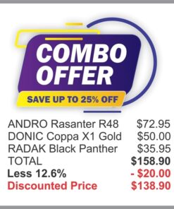 Alternative view of RADAK Black Panther Plus Andro Rasanter R48 and Donic Coppa Gold
