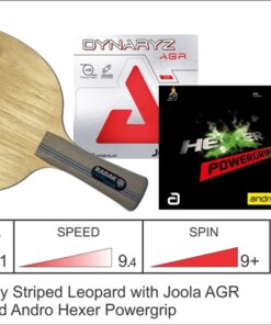 RADAK R2P Striped Leopard with Joola AGR and Andro Hexer Powergrip