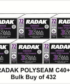 Radak Choice C40+ 3 star ABS Plastic Balls Polyseam, bulk buy of 432