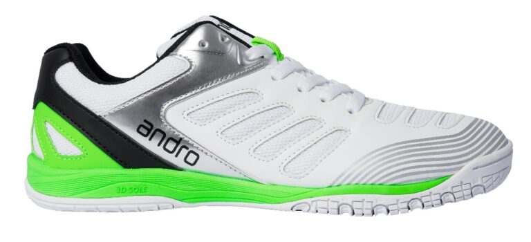 Andro Cross Step 2, Table Tennis Shoes - White/Black/Green