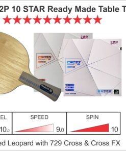 RADAK R2P, 10 Star Table Tennis Bat, Radak Striped Leopard with 729 Cross Series Rubbers.