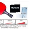 RADAK Black Panther Plus Tibhar Aurus Select and Shifter Powersponge